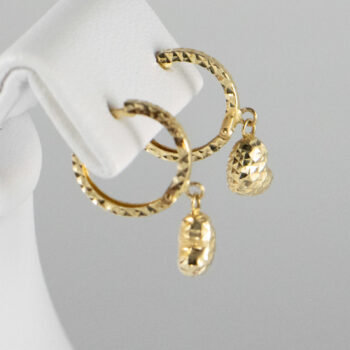 14 K Yellow gold Huggies with Hanging Hearts 8 2022 11 18 172447 jnyw