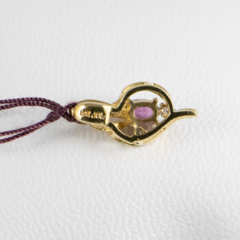 14 K Yellow gold Oval R Uby Pendant 11