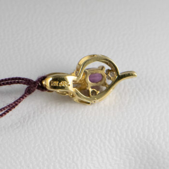 14 K Yellow gold Oval R Uby Pendant 12