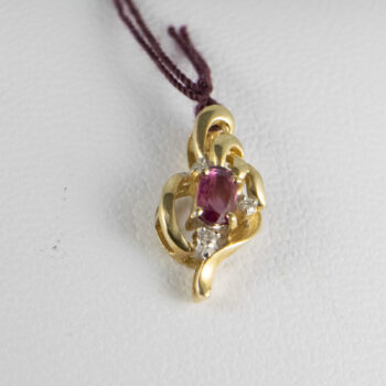 14 K Yellow gold Oval R Uby Pendant 5