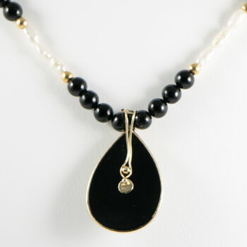 14k Onyxand Freshwater Pearls Necklace with Enhancer 9