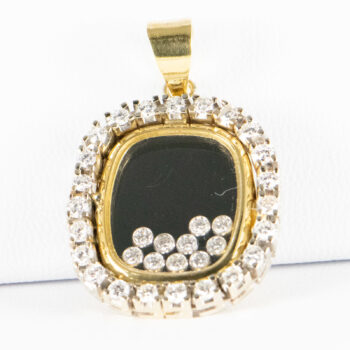 18 K Chopard Pendant Front Happy Floating Diamonds 4