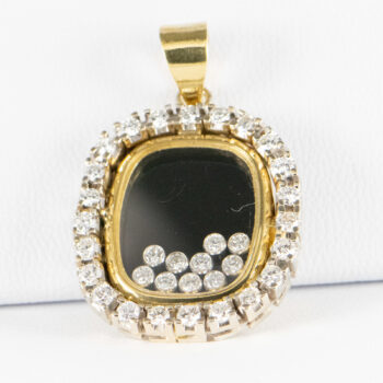 18 K Chopard Pendant Front Happy Floating Diamonds 5