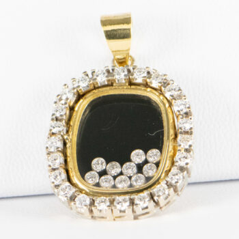18 K Chopard Pendant Front Happy Floating Diamonds 6