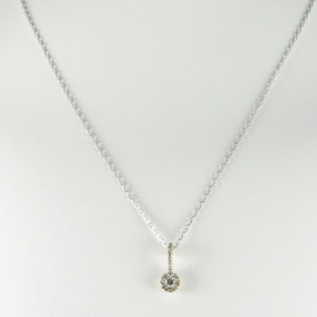 18 K Diamond Pendant with 14 K White Gold Chain 1
