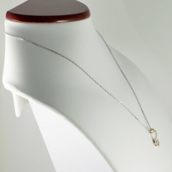 18 K Diamond Pendant with 14 K White Gold Chain 12