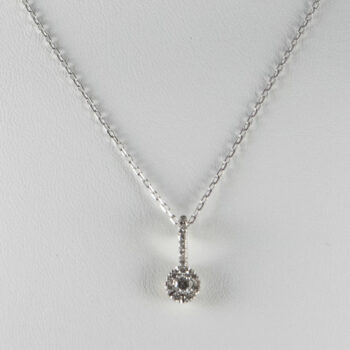18 K Diamond Pendant with 14 K White Gold Chain 3