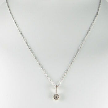 18 K Diamond Pendant with 14 K White Gold Chain 4
