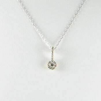 18 K Diamond Pendant with 14 K White Gold Chain 5