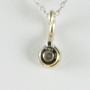 18 K Diamond Pendant with 14 K White Gold Chain 7