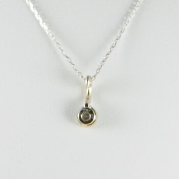 18 K Diamond Pendant with 14 K White Gold Chain 8