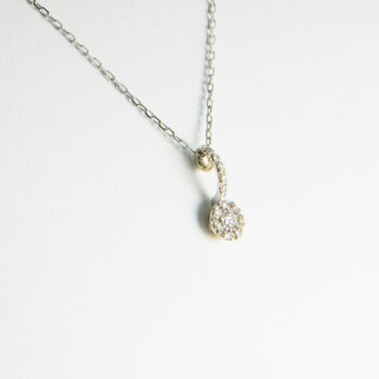 18 K Diamond Pendant with 14 K White Gold Chain 9