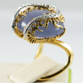 18 K Lavender Color Stone Lds Ring 3