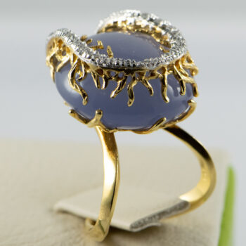 18 K Lavender Color Stone Lds Ring 6