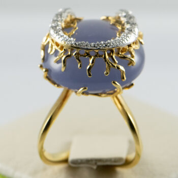 18 K Lavender Color Stone Lds Ring 8