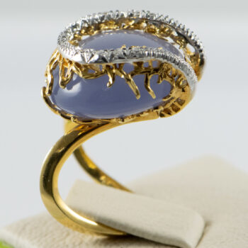 18 K Lavender Color Stone Lds Ring 9
