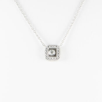 18 K White Gold Diamond Necklace Pre owned 11