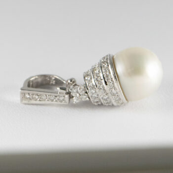 18 K White Gold Pearl and Diamond Enhancer 1 1