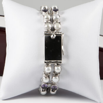 925 INDO Bracelet with Amethyst 1 2 pearls 6