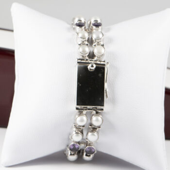 925 INDO Bracelet with Amethyst 1 2 pearls 7