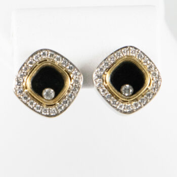Birks 18 K Happy Floating Diamond Square Earrings 3