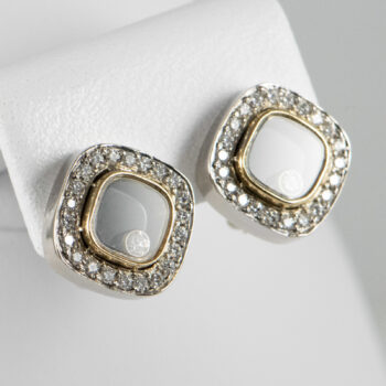 Birks 18 K Happy Floating Diamond Square Earrings 4