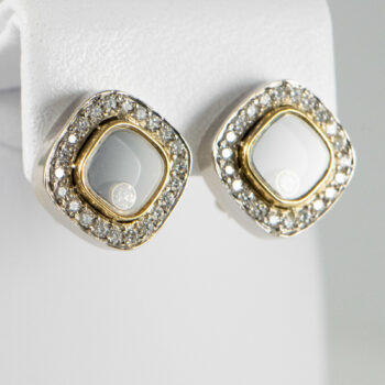 Birks 18 K Happy Floating Diamond Square Earrings 5