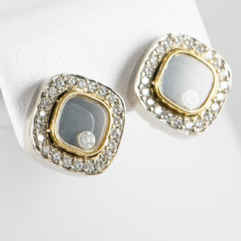 Birks 18 K Happy Floating Diamond Square Earrings 7