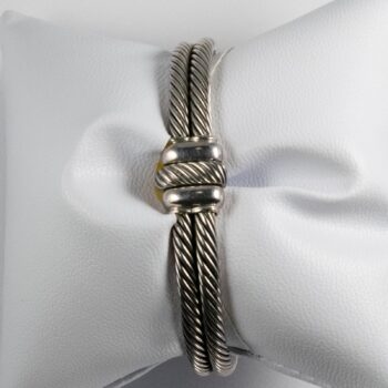 D Y Bangle 18 K Sterling Silver Diamond bezel New pic 3
