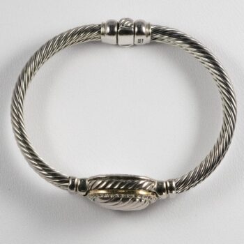 D Y Bangle 18 K Sterling Silver Diamond bezel New pic 4