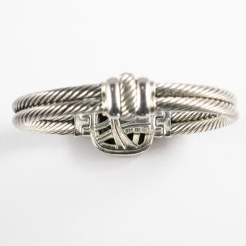 D Y Bangle 18 K Sterling Silver Diamond bezel New pic 5