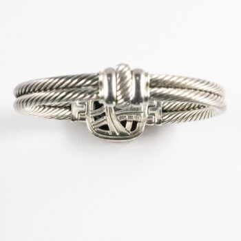 D Y Bangle 18 K Sterling Silver Diamond bezel New pic 6