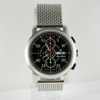 J M Chronograph S S 160 250 Black Dial Day Date SS Band 1