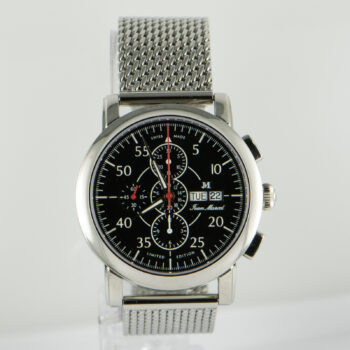 J M Chronograph S S 160 250 Black Dial Day Date SS Band 2
