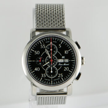 J M Chronograph S S 160 250 Black Dial Day Date SS Band 3