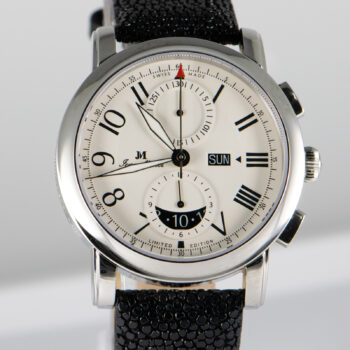 J M Chronograph S S 160 250 White Dial with Moon Calendar 1