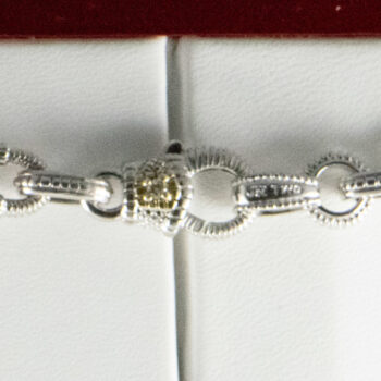 Judith Ripka 18 K and 925 Texture Links Necklace 12