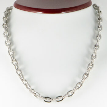 Judith Ripka 18 K and 925 Texture Links Necklace 3