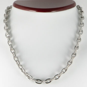 Judith Ripka 18 K and 925 Texture Links Necklace 4