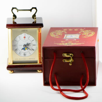 Mantel Wood Brass Clock with Moon 10