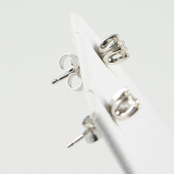 New 14 K White Gold Diamond Stud Earrings 7