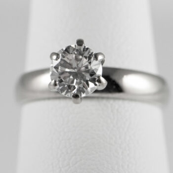 New 14 K White Gold Engagement ring with Round Diamond 85ct 2
