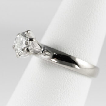New 14 K White Gold Engagement ring with Round Diamond 85ct 5