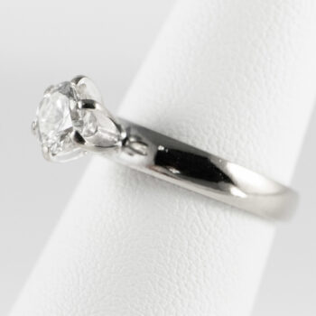 New 14 K White Gold Engagement ring with Round Diamond 85ct 6
