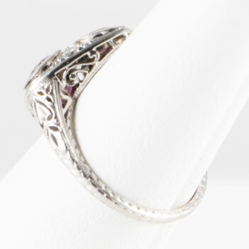 Platinum Ladies Ring with Rubies and Diamonds Pre owned 11