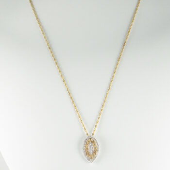 Pre owned 14 K Y G Pendant with Diamonds and Serpentine Chain 2