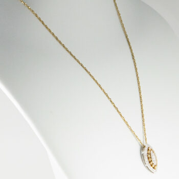 Pre owned 14 K Y G Pendant with Diamonds and Serpentine Chain 3