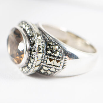 Sterling Silver 925 Ring with Brown Quartz Stone 2
