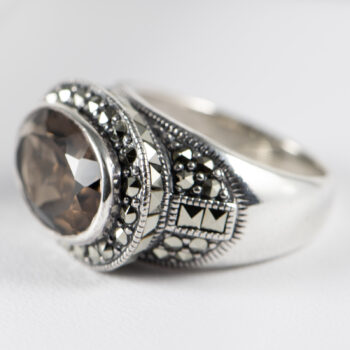 Sterling Silver 925 Ring with Brown Quartz Stone 3