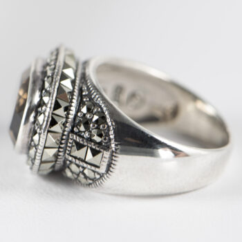 Sterling Silver 925 Ring with Brown Quartz Stone 5